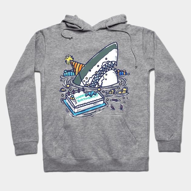 Sheet Cake Destruction Shark Hoodie by nickv47